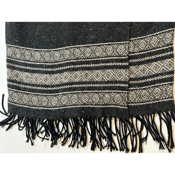 Vintage Karen Kane 90s Wool Fringe Maxi Skirt | Boho Ethnic | Made USA M - Picture 3 of 11